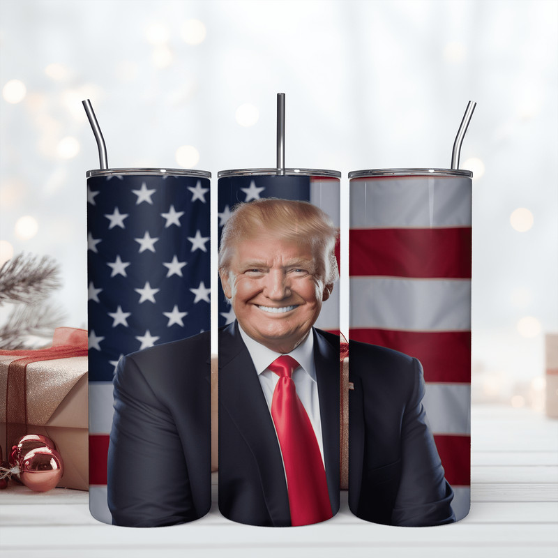 Trump Face 2024 20oz Skinny Tumbler Sublimation Designs Png.png
