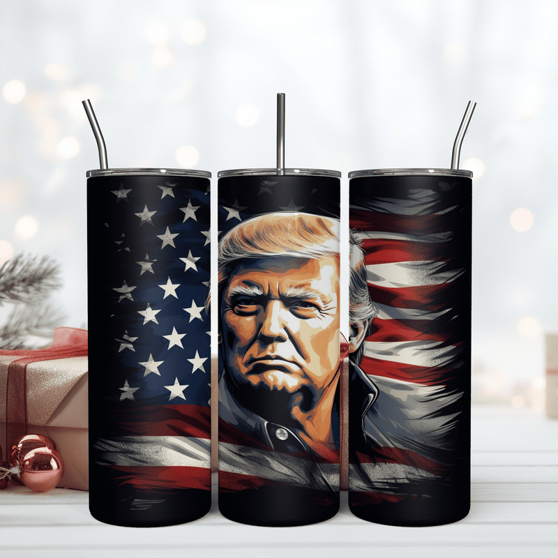 Trump 20 oz Skinny Straight Tumbler Sublimation Design Digital Download, Trump PNG.png
