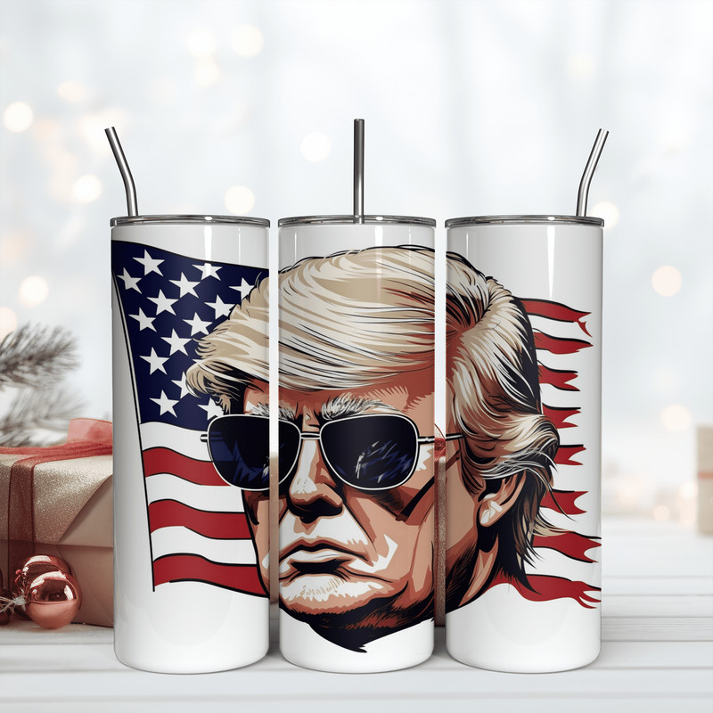 Trump 2024 20oz Tumbler Sublimation Wrap, 4th Of July Tumbler PNG.png