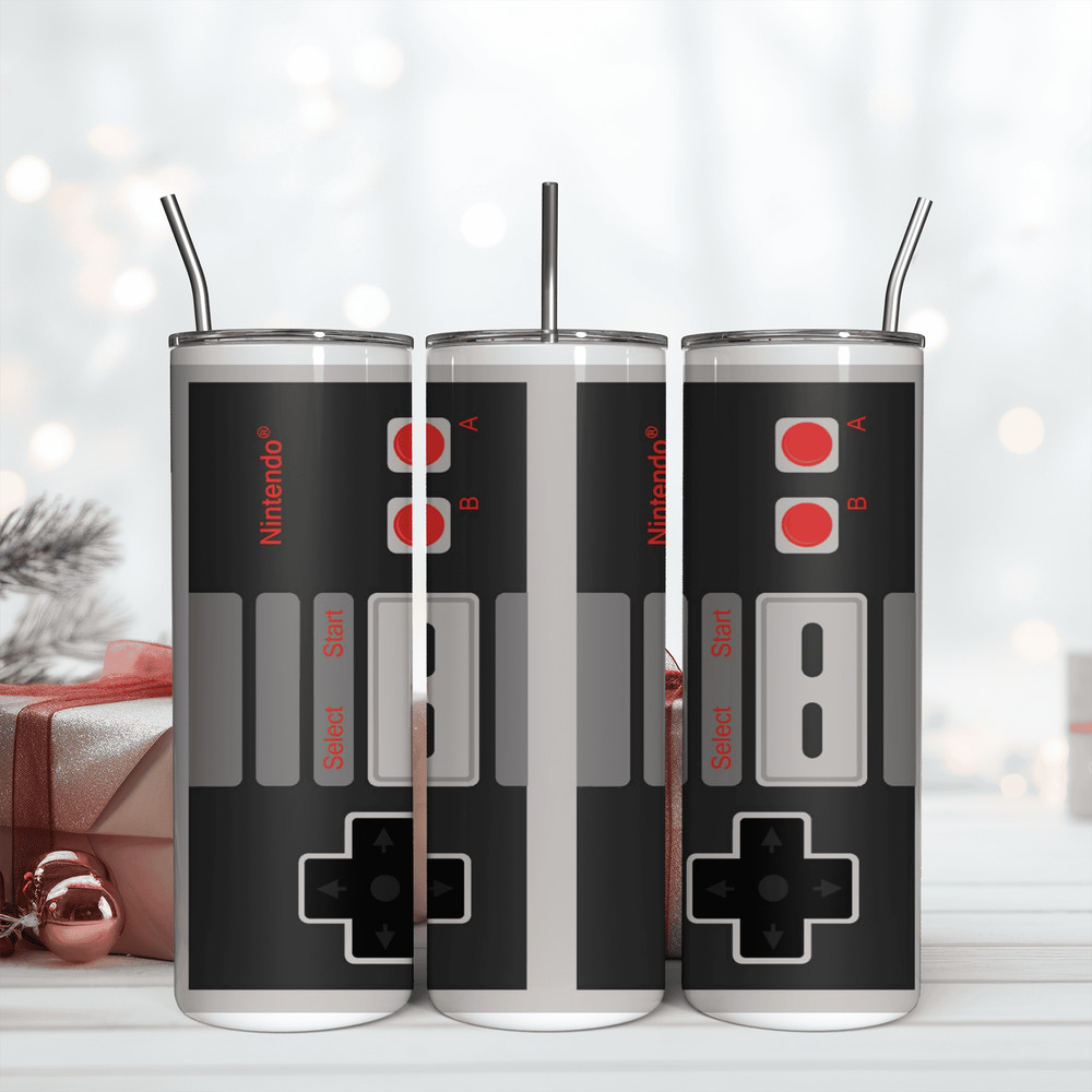 Nintendo 20Oz Tumbler Wrap, Skinny 20Oz Tumbler Wrap Png, Digital Download PNG, Game Wrap Design Png.png