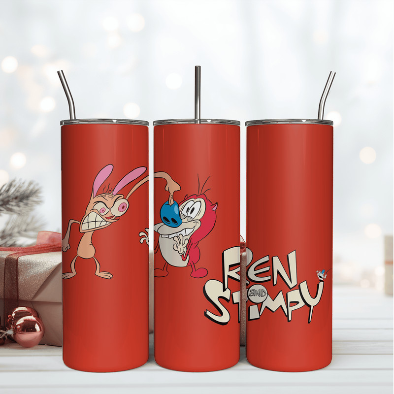 Ren and Stimpy 20Oz Tumbler Wrap Sublimation Design, Cartoon Tumbler Wrap Design.png