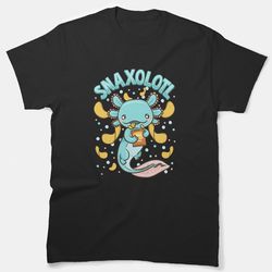 cute & funny snaxolotl adorable snacking axolotl essential t-shirt