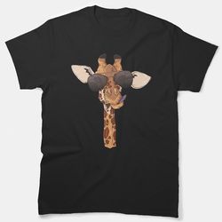 cute giraffe with cool black sunglasses classic t-shirt