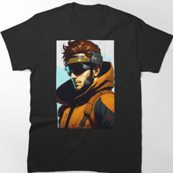 metal gear solid snake as cyborg classic t-shirt tactical shooter video game character