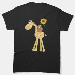 sloth riding giraffe classic t-shirt