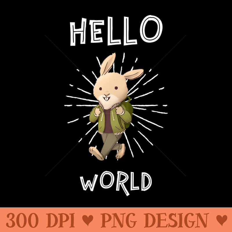 Hello World cute bunny - High-Quality PNG Download - Popularity
