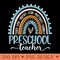 Preschool Teacher Leopard Boho Rainbow Back To School Teach - PNG Download Pack - Good Value