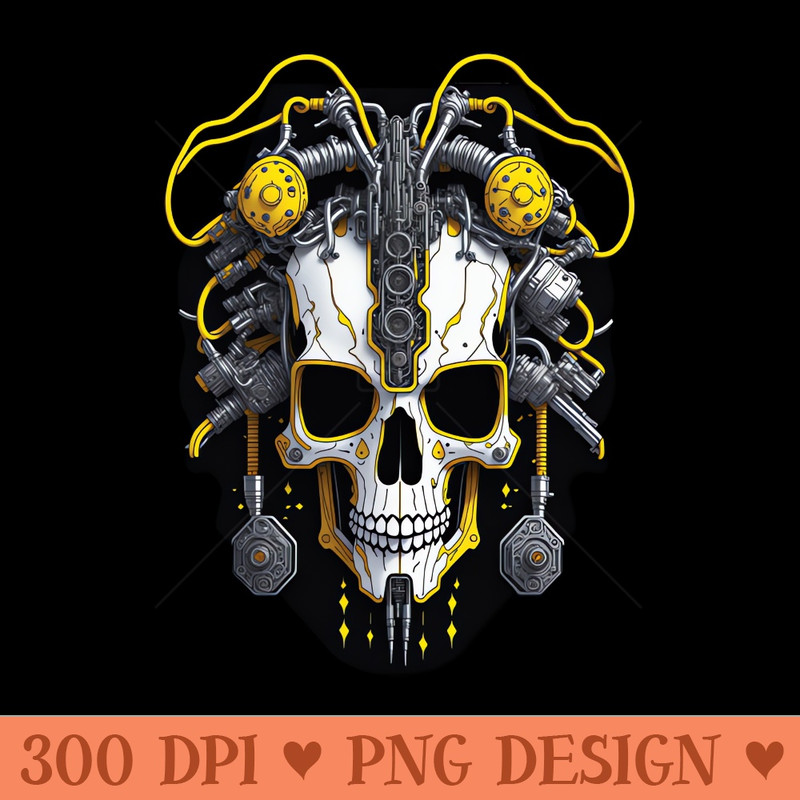Mecha Skull S01 D59 - PNG Printables - Variety
