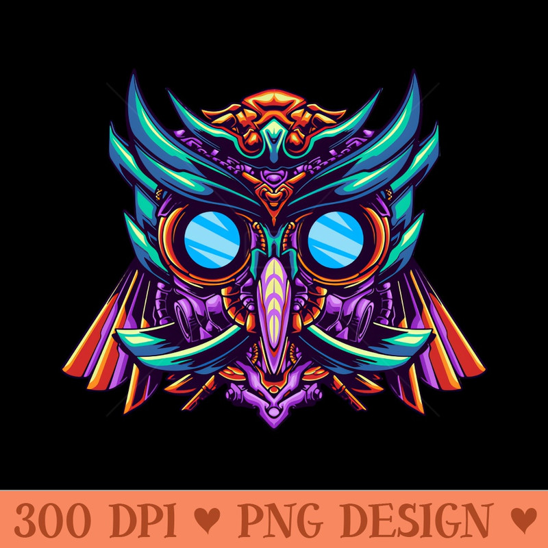 mecha owl head illustration - PNG Image Downloads - Customer Support