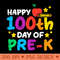 Happy 100Th Day Of Pre K Apple 100 Days School Teacher - Downloadable PNG - Variety