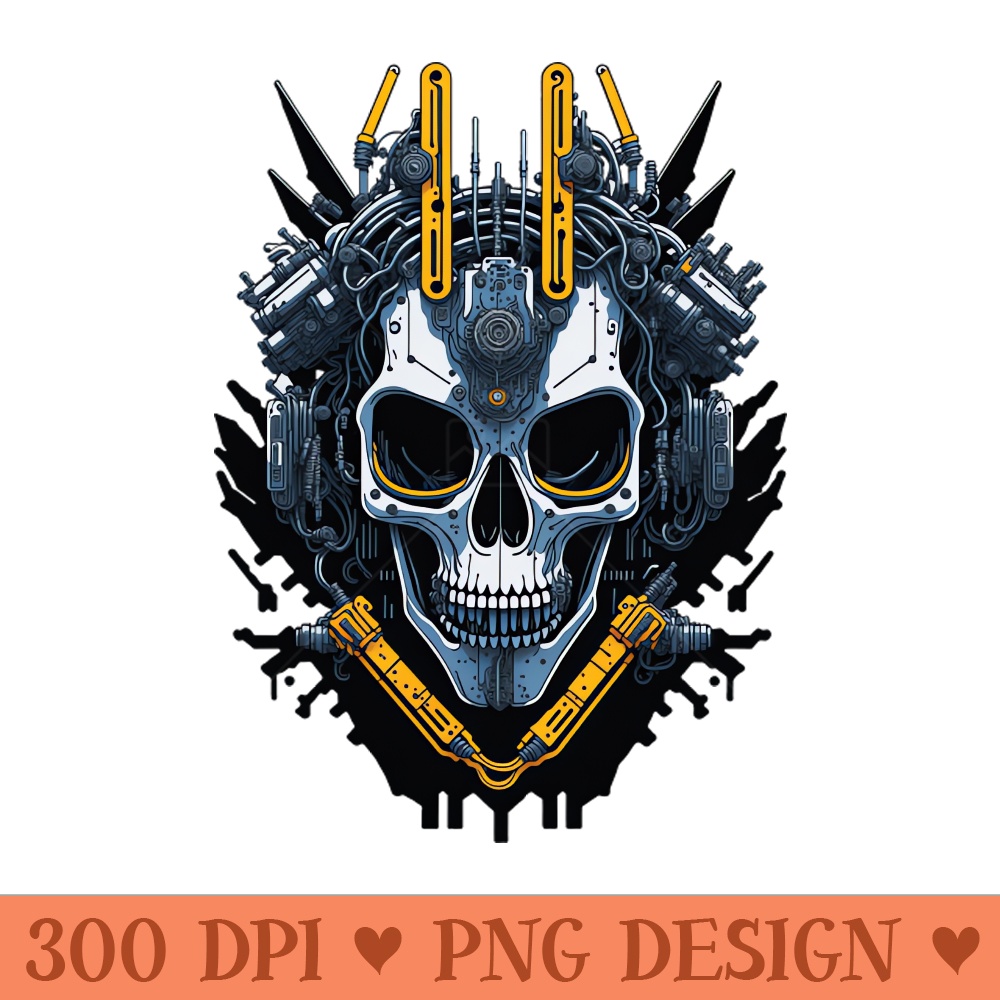 Mecha Skull S01 D99 - Digital PNG Art - Popularity