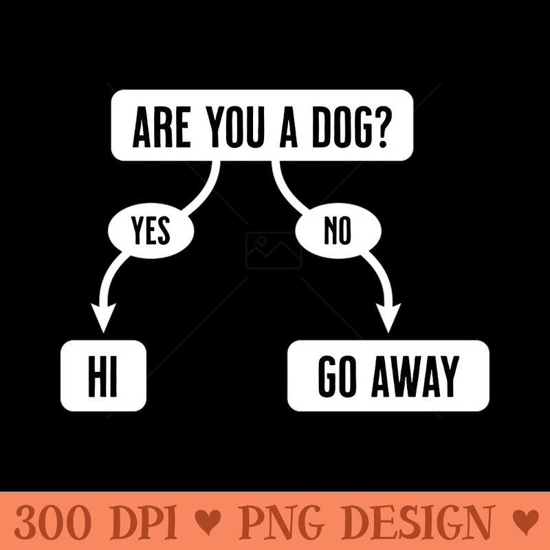 Are You A Dog Funny, Cute Flowchart - Instant PNG Download - High Quality 300 DPI