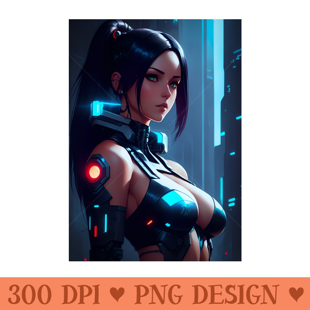 Cyberpunk girl - PNG Downloadable Resources - Unique