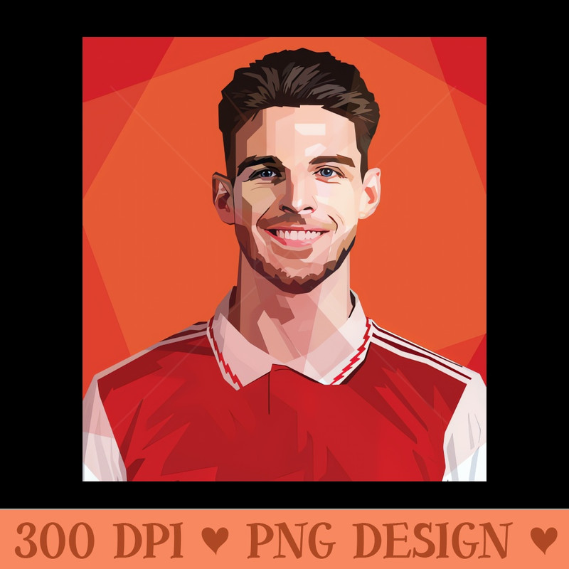 Declan Rice In Vector Art - PNG Downloadable Art - Flexibility