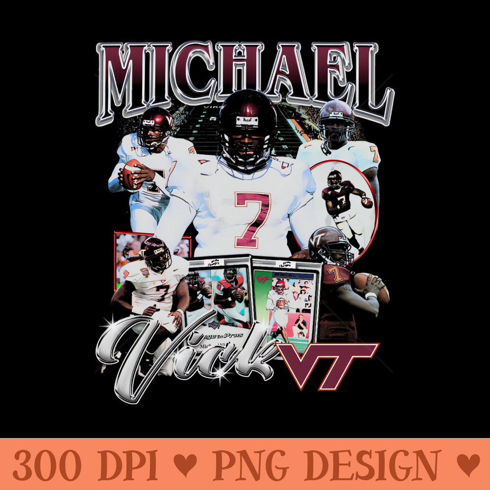 Michael Vick College Vintage Bootleg - PNG Illustrations - Convenience