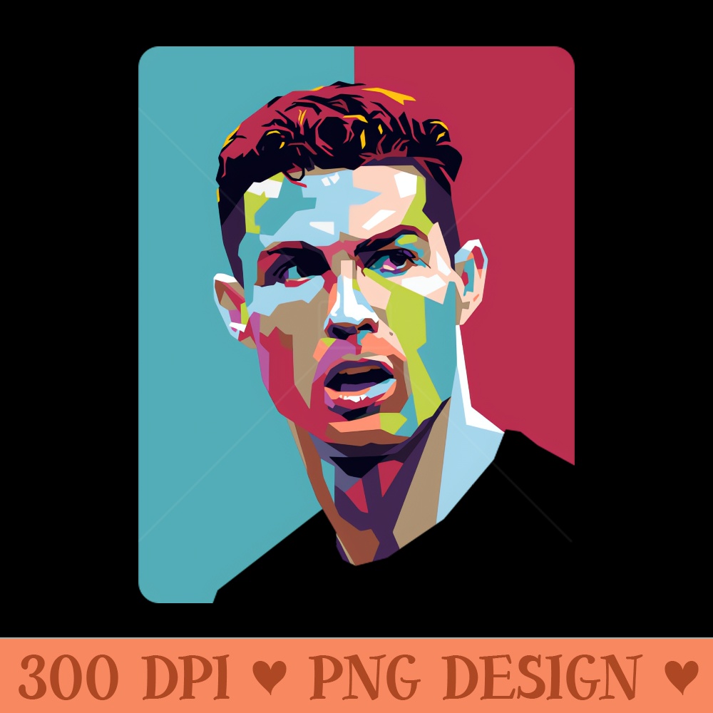Cristiano Ronaldo 7 Pop Art Portrait - Digital PNG Files - Good Value