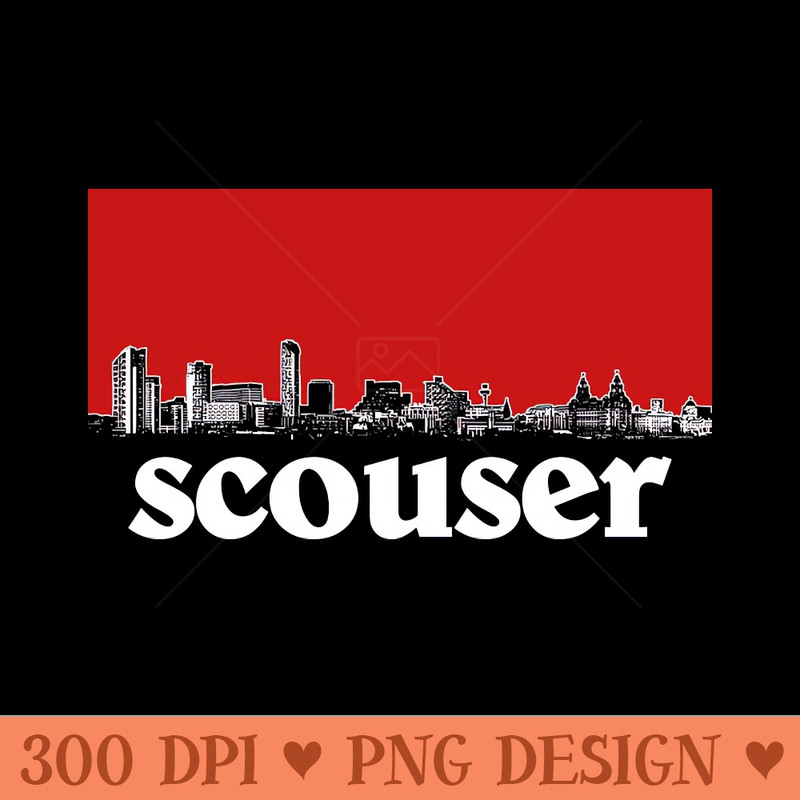Scouser Liverpool Red Skyline Design - Digital PNG Art - Convenience