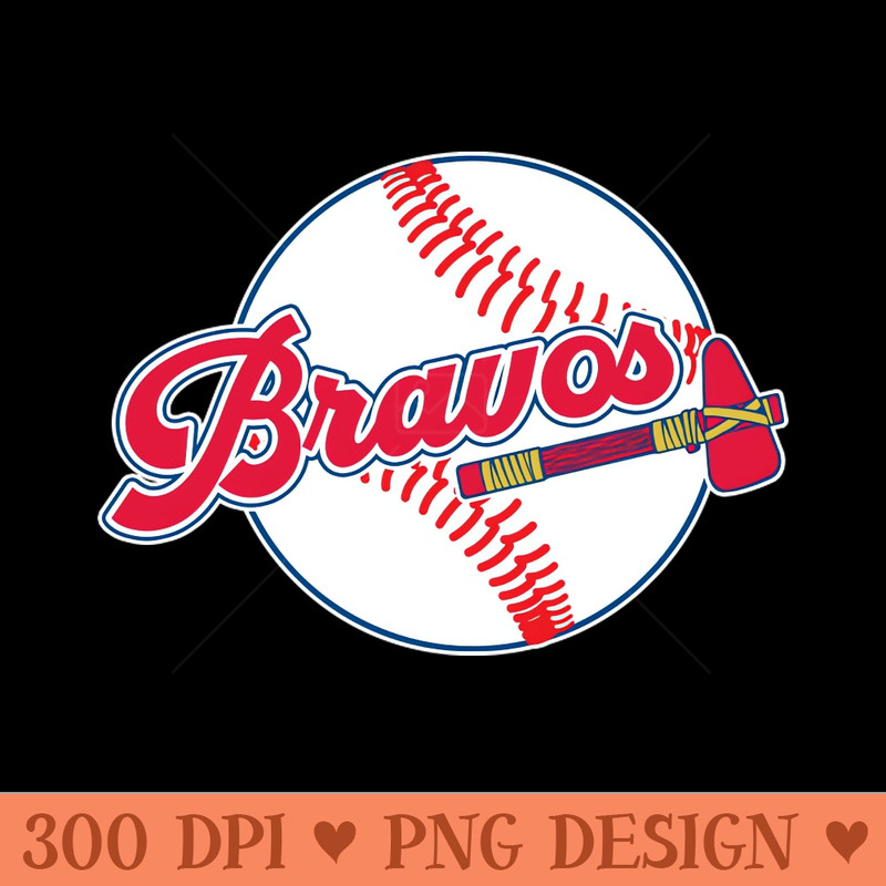 Lets Go Bravos Baseball Nickname - Sublimation PNG Designs - Variety