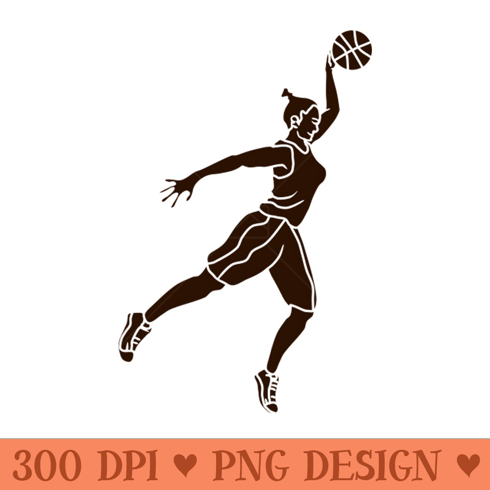 silhouette of female basketball player - PNG Illustrations - Good Value