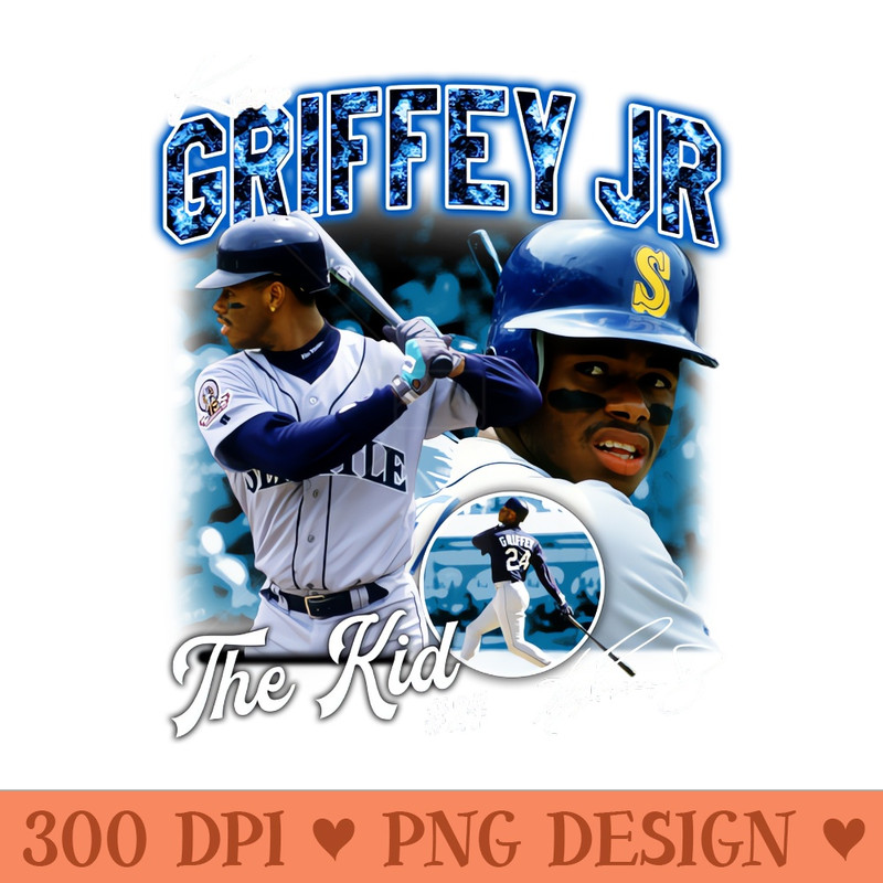 Ken Griffey Jr The Kid Basketball Legend Signature Vintage Retro 80s 90s Bootleg Rap Style - Sublimation PNG Designs - Professional Design