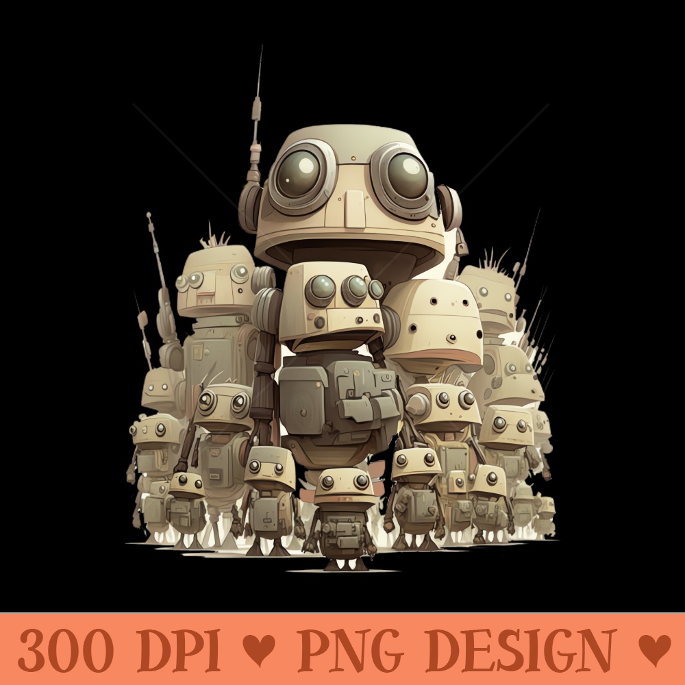 Robots army, robot tshirt - Sublimation PNG - High Quality 300 DPI
