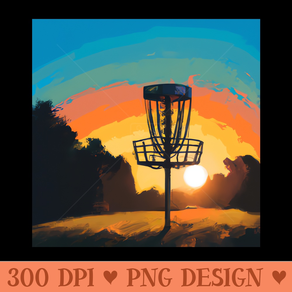 Disc Golf Against a Morning Sunrise - PNG Downloadable Resources - Customer Support