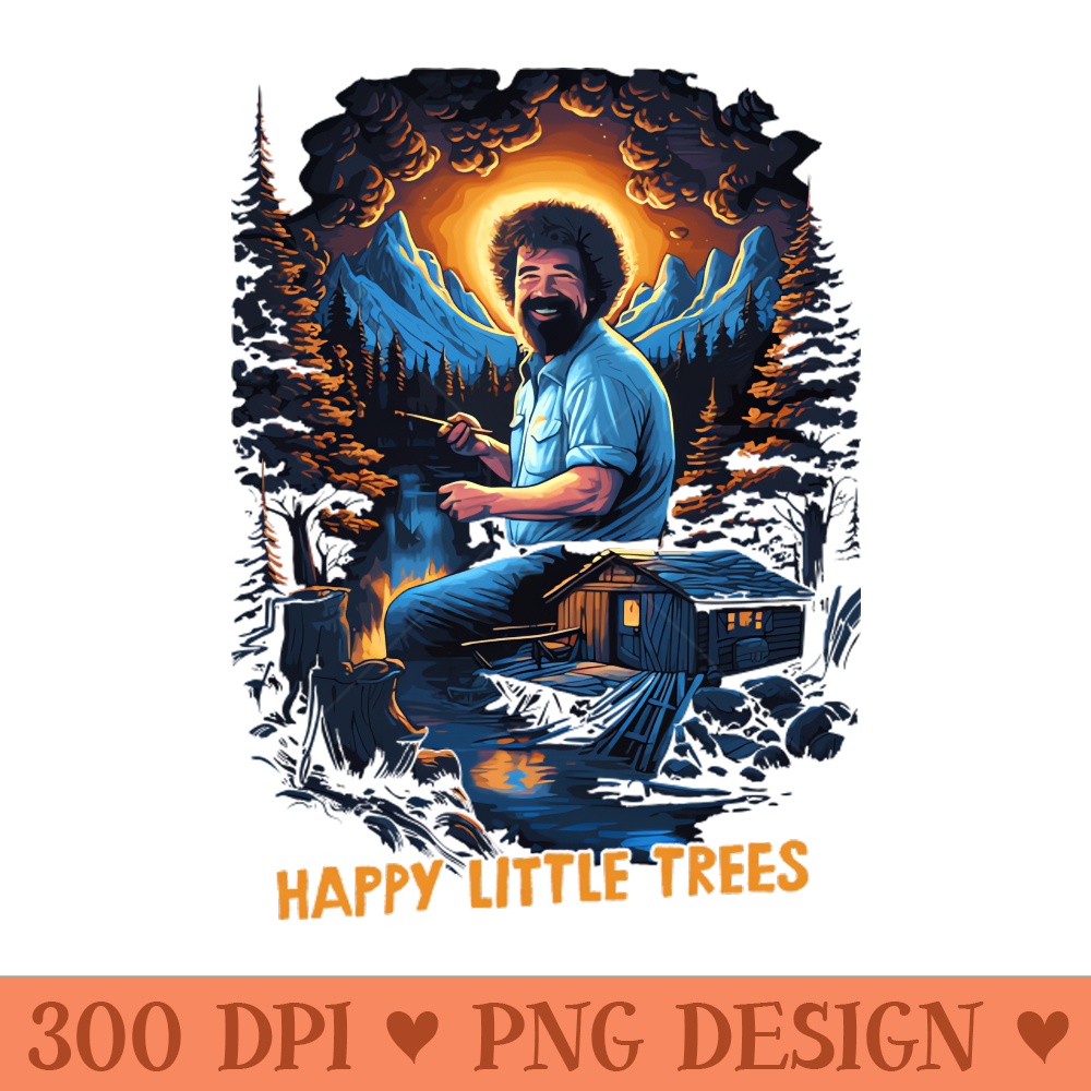 Happy Little Trees Retro Fan Artwork - - Latest Updates
