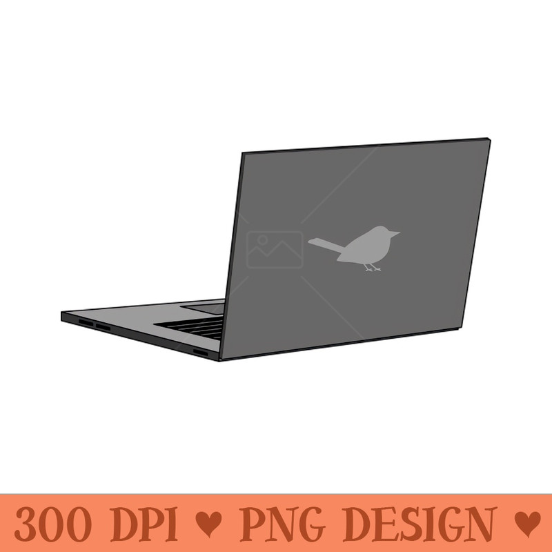 Gray Laptop with Bird Logo Cartoon - PNG Download Bundle - Customer Support