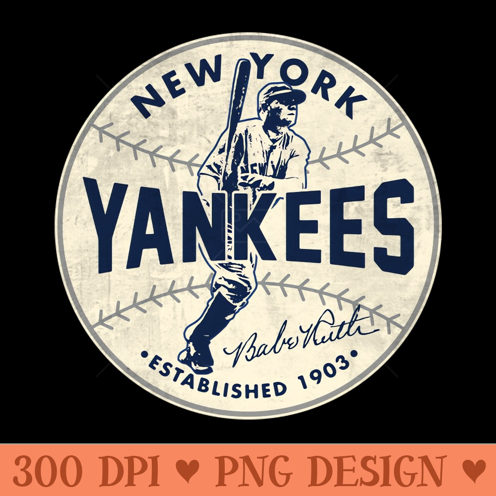 Babe Ruth Yankees by Buck Tee - Digital PNG Download - Unique