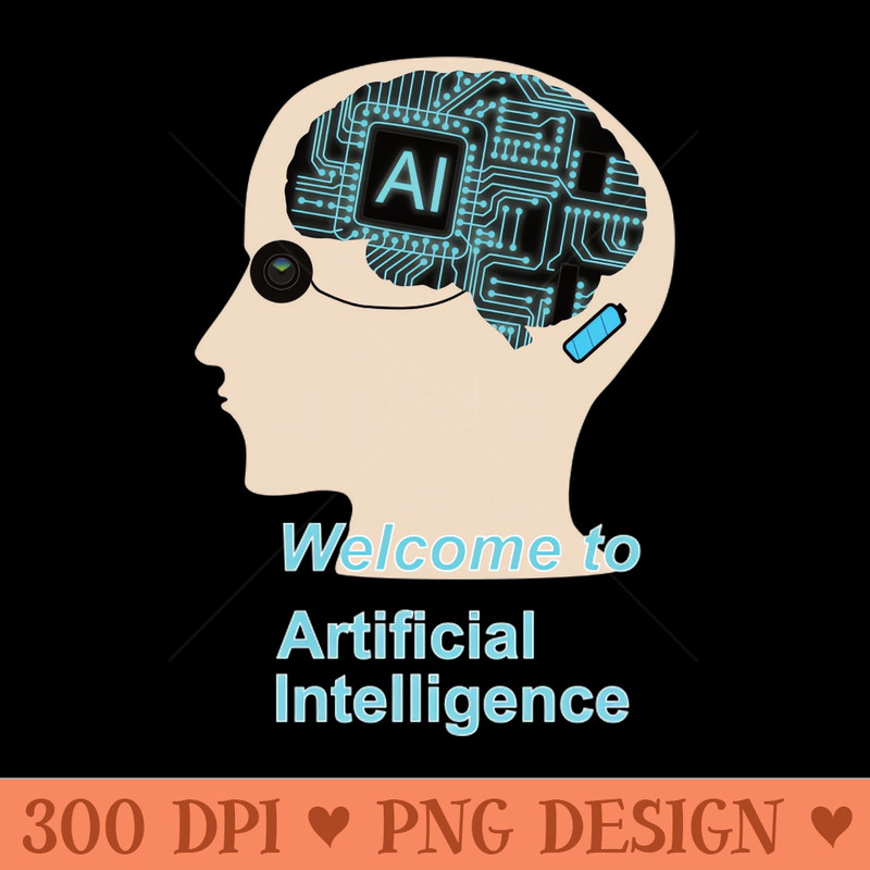 Head of a human with brain and electronic eye - PNG Download Bundle - High Quality 300 DPI