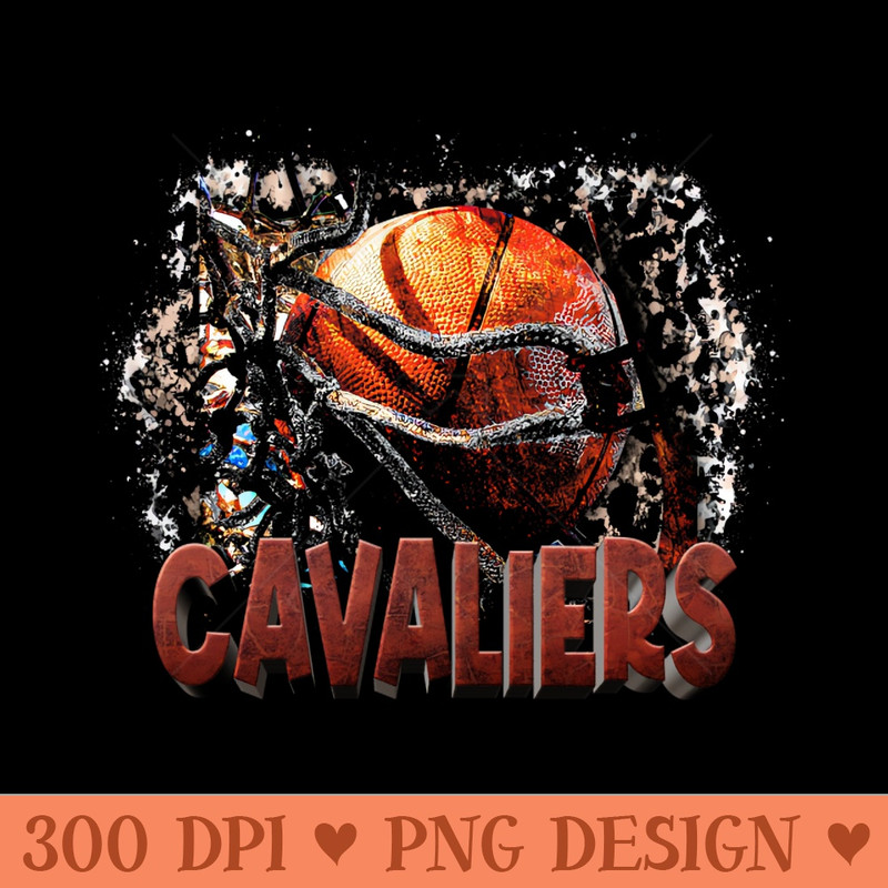 Classic Sports Cavaliers Proud Name Basketball - Digital PNG Art - Customer Support
