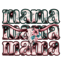 mama longhorn western sublimation print png