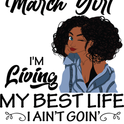 march girl birthday svg, birthday girl, black girl svg, cute black girl