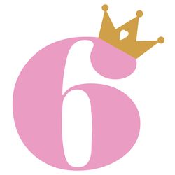 number 6 svg, 6 svg, six svg, 6th birthday svg, crown svg, happy birthday svg, birthday gift