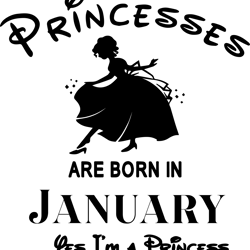 princesses are born in january, birthday svg, birthday girl, birthday princess