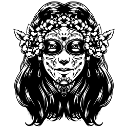 la catrina svg, lady dead svg, sugar skull svg, la muerta svg, halloween mom svg, day of dead png 1