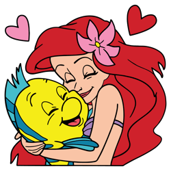 ariel and flounder svg, love svg, little mermaid svg, disney svg, cricut, silhouette vector cut file