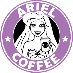 ariel coffee svg, ariel starbucks coffee svg, the little mermaid svg