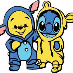 bear and blue alien svg, blue alien svg, disney characters svg