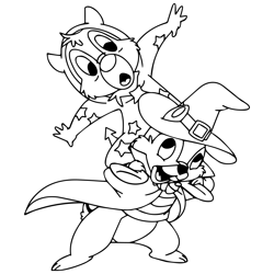 halloween chip and dale svg file, coloring pages, kids coloring pages