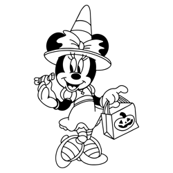 halloween minnie mouse witch svg, disney svg, coloring pages1