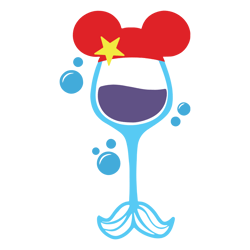 mermaid wine glass svg, disney wine svg, ariel princess svg