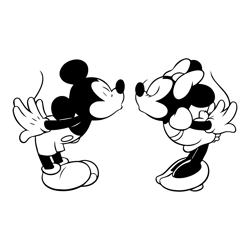 mickey and minnie valentine's day clipart, valentines day svg cut files for cricut - silhouette, png, dxf, instant downl