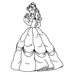 princess belle beauty and the beast digital files, disney svg, kids, coloring pages