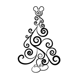 christmas tree mickey mouse svg digital file