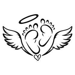 miscarriage baby feet svg, miscarriage svg, baby feet svg, baby angel wings svg