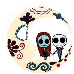 jack skellington and sally svg, i love you to the moon svg,back sugar moon svg,jack skellington svg, jack and sally