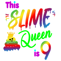 slime birthday shirt funny diy girls 9th queen svg,slime birthday party, slime party svg, birthday queen svg