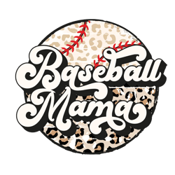 baseball mama leopard print svg digital download