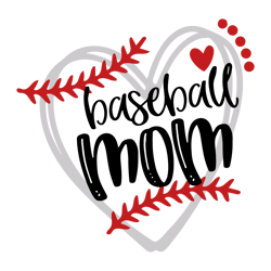 baseball mom heart frame svg cutting file
